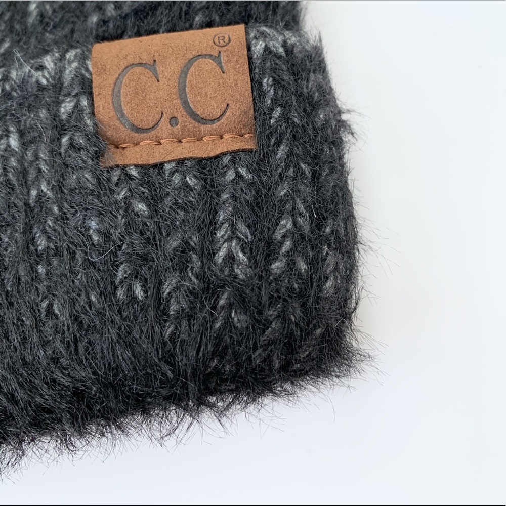 Fuzzy Soft Beanie - Black - Picture 4 of 6